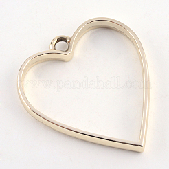 Corazón de la aleación de la galjanoplastia del estante abierto bisel trasero colgantes&nbsp;PALLOY-S047-12E-FF