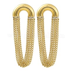 Orecchini a bottone con catena a nappa in acciaio inossidabile 304 per donna&nbsp;EJEW-U023-07G