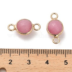 Natürlich gefärbte natürliche weiße Jade facettierte runde Glieder Verbinder Charms&nbsp;G-G175-01G-04
