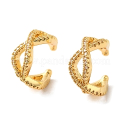 Orecchini a polsino in zircone chiaro con micro pavè di ottone&nbsp;EJEW-K309-11G