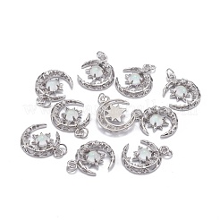 Pendentifs en verre de zircone cubique clair micro pave en laiton&nbsp;ZIRC-C024-06P-03