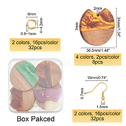DIY-Sets zur Herstellung baumelnder Ohrringe aus Walnussholz&nbsp;DIY-OC0006-68