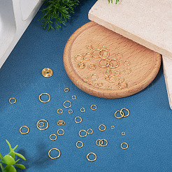 90 anneau de jonction ouvert en laiton de 9 styles&nbsp;KK-TADJ0001-04G