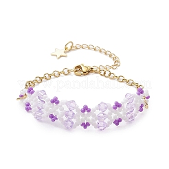 Bracciali di perline di vetro fatti a mano per le donne&nbsp;BJEW-MZ00133-03