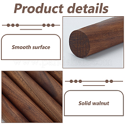 Rundstab aus schwarzem Walnussholz&nbsp;WOOD-WH0131-39