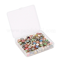 104pcs 26 Farben Legierungs-Emaille-Perlen&nbsp;ENAM-YW0001-75