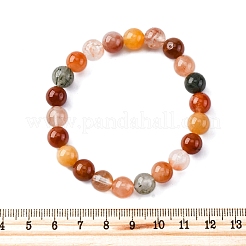 Natürliche rote Quarz-Stretch-Armbänder mit runden Perlen für Männer und Frauen&nbsp;BJEW-G743-01D