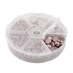 Perlkuppel-Cabochons aus Kunstleder mit 1 Box&nbsp;SACR-JP0001-49