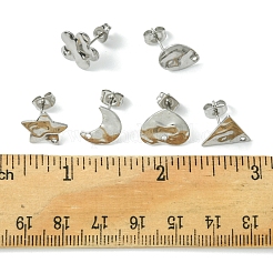 12 stücke 6 arten 304 edelstahl stud ohrring Zubehörse&nbsp;FIND-FS0002-39