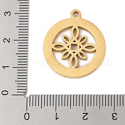 Colgantes de rhinestone de acero inoxidable 304 con flores frescas preservadas&nbsp;STAS-S139-01G-09