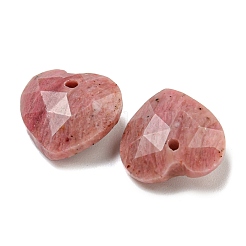 Ciondoli a forma di cuore sfaccettato in rodonite naturale&nbsp;G-G123-01J