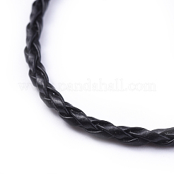 Trendige geflochtene Lederimitat bildende Halskette&nbsp;X-NJEW-S105-017
