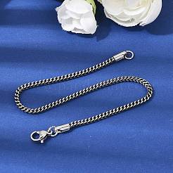 304 Edelstahl-Panzerkettenarmbänder für Damen und Herren&nbsp;BJEW-K240-12A-AS