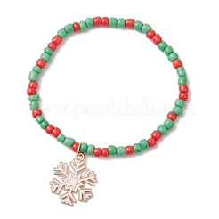Bracelets à breloques en alliage émaillé de la série Noël&nbsp;BJEW-TA00659