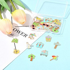 28 colgante de aleación de esmalte con temática de vacaciones en la playa&nbsp;ENAM-FS0003-35