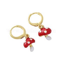 Orecchini pendenti a cerchio in ottone a forma di fungo&nbsp;WG8B9ED-01