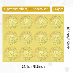 12 Blatt selbstklebende Aufkleber mit Goldfolienprägung&nbsp;DIY-WH0451-025