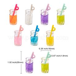 70pcs 7 couleurs pendentifs en résine transparente&nbsp;RESI-CJ0002-08