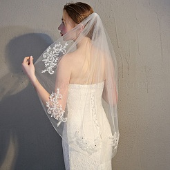 Veli da sposa in rete di poliestere&nbsp;AJEW-WH20067-069