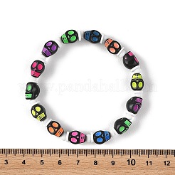 Halloween-Totenkopf-Armbänder aus Acrylperlen&nbsp;BJEW-JB14347-02