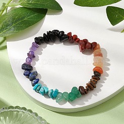 Chakra natürlicher Obsidian & Amethyst & Lapislazuli & grüner Aventurin & Tigerauge & roter Aventurin & roter Jaspis&nbsp;BJEW-JB10777-01