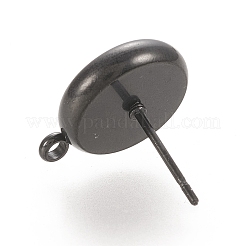 Componenti per orecchini a bottone in acciaio inossidabile 304 con placcatura ionica (IP)&nbsp;X-STAS-K202-04D-B