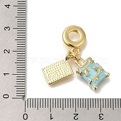 Messing emaille europäische baumeln charme&nbsp;KK-R002-22G-03