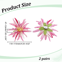 2 Paar Schuhschnallenclips aus Stoff und Kunststoff mit Blumenmuster&nbsp;AJEW-HY0003-42A