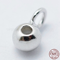 925 gancio a tubo in argento sterling placcato in rodio&nbsp;STER-I014-3mm-25P