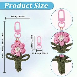 DIY Blume Baumwollschnur Fäden Stricken Anhänger Dekoration Herstellung Kits&nbsp;DIY-SC0027-63B