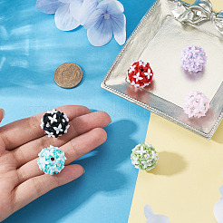 6 Stück 6 Farben handgefertigte Polymer Clay Strass- und Harzperlen&nbsp;CLAY-TA0002-10