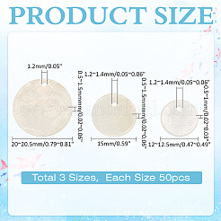 150 Stück 3 Stile natürliche Capiz Muschel Scheibe Charms&nbsp;SHEL-ME0001-02