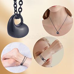 1 pezzo di collana per ceneri con ciondolo a forma di cuore in acciaio inossidabile 304&nbsp;NJEW-CN0001-20EB