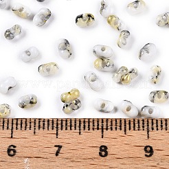 Perline di vetro con vernice da forno bicolore&nbsp;SEED-C003-01P