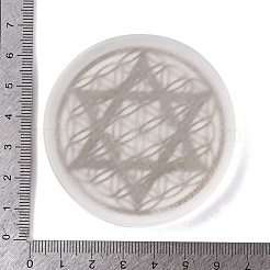 Dessous de verre plats et ronds en tranches de sélénite naturelle&nbsp;DJEW-C015-02I