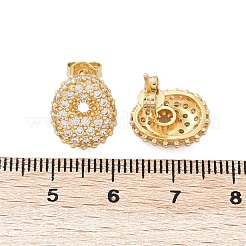 Pendientes de tuerca de circonio cúbico con micro pave de latón&nbsp;EJEW-Z091-04G-O
