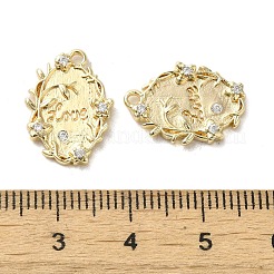 Pendentifs en laiton micro pavé de zircone cubique transparent pour la saint-valentin&nbsp;KK-G481-09G