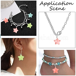 70 pièces 7 couleurs pendentifs en résine transparente lumineuse&nbsp;RESI-YW0004-47