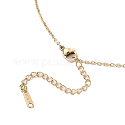 Collier avec pendentif croix en zircone cubique colorée en laiton et chaîne en acier inoxydable 304 pour femmes&nbsp;NJEW-JN05358