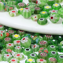 160 pz. 8 stili di perline di vetro millefiori e malocchio fatte a mano&nbsp;LAMP-PA0001-74
