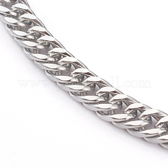 Anlaufgeschützte Panzerkettenarmbänder aus 304er Edelstahl mit Diamantschliff für Herren&nbsp;BJEW-JB06018-02