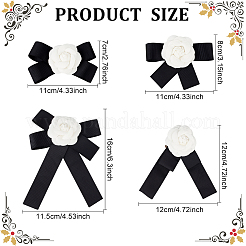 4 spilla da bavero con papillon in poliestere a forma di camelia&nbsp;JEWB-AN0001-03