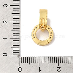 Fermoirs twister en laiton plaqué micro pavé de zircone cubique transparente&nbsp;KK-A225-16G