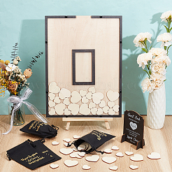 Libro de firmas rectangular de madera y acrílico para invitados a la boda&nbsp;OFST-WA0001-07