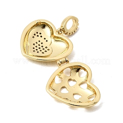 Messing Micro Pave klare Zirkonia Medaillon Anhänger&nbsp;KK-H267-028A-03