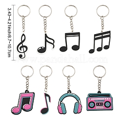 8 Stück 8 Stile PVC-Anhänger Schlüsselanhänger&nbsp;KEYC-YW0001-25