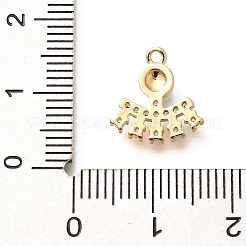Micro pavé de zircones cubiques en laiton avec breloques en émail&nbsp;KK-G519-12G-02