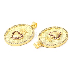 Pendentifs avec zircon cubiques à micro-pavés en laiton&nbsp;KK-P236-29G
