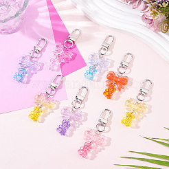 12 Stück 6 Farben Bär & Bowknot Acryl Anhänger Dekorationen&nbsp;HJEW-HY00176