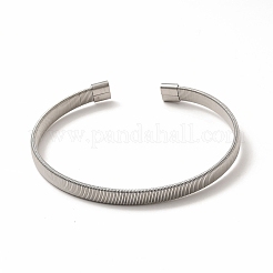 Brazalete abierto con forma de serpiente plana de acero inoxidable 304 para mujer&nbsp;BJEW-C033-03